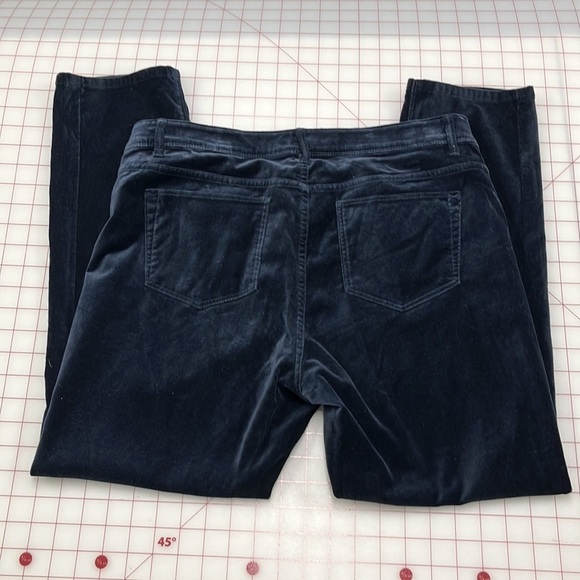 J. JILL Holiday/Office Cotton Velvet Straight Leg 5 Pocket Deep Navy Pant SZ 10P - Picture 7 of 15